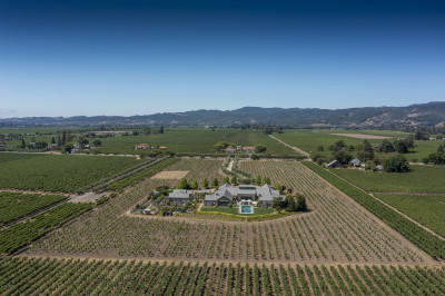 Aerial of full property and surrounding vineyards